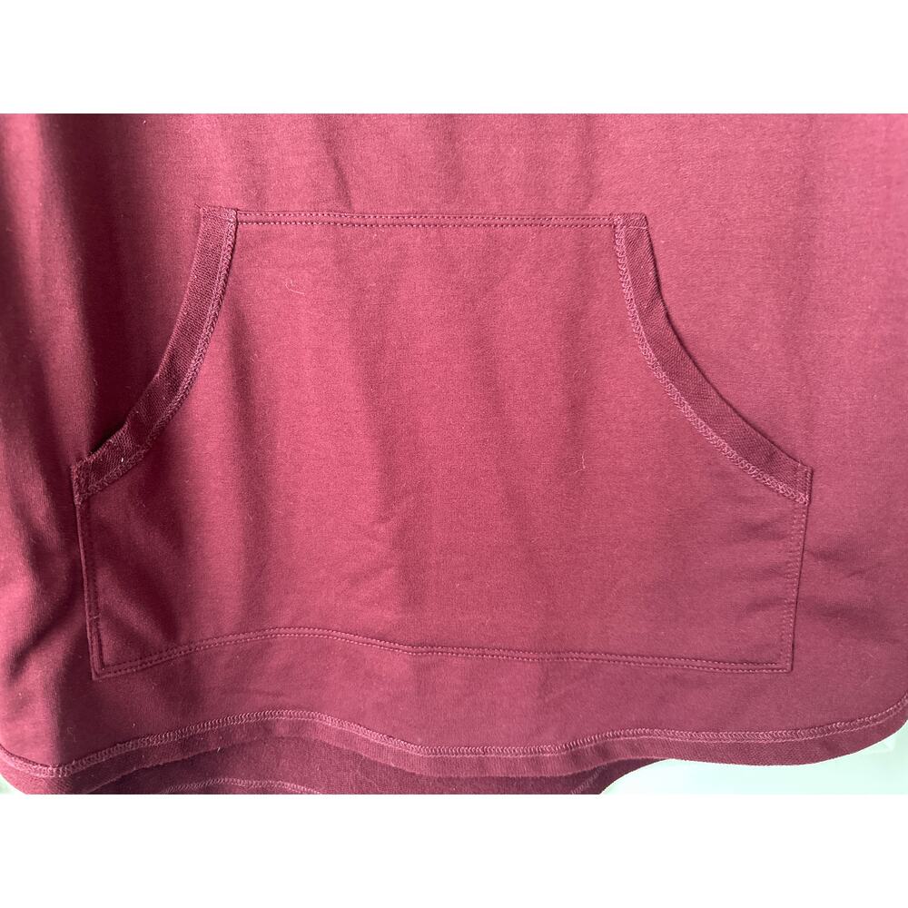 Soft Surroundings Red Burgundy Cowl Neck Tab Sleeves Sweatshirt Women’s Small - Picture 2 of 7
